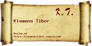 Klemens Tibor névjegykártya